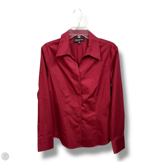 Blouse Long Sleeve By Jones New York In Red, Size: L