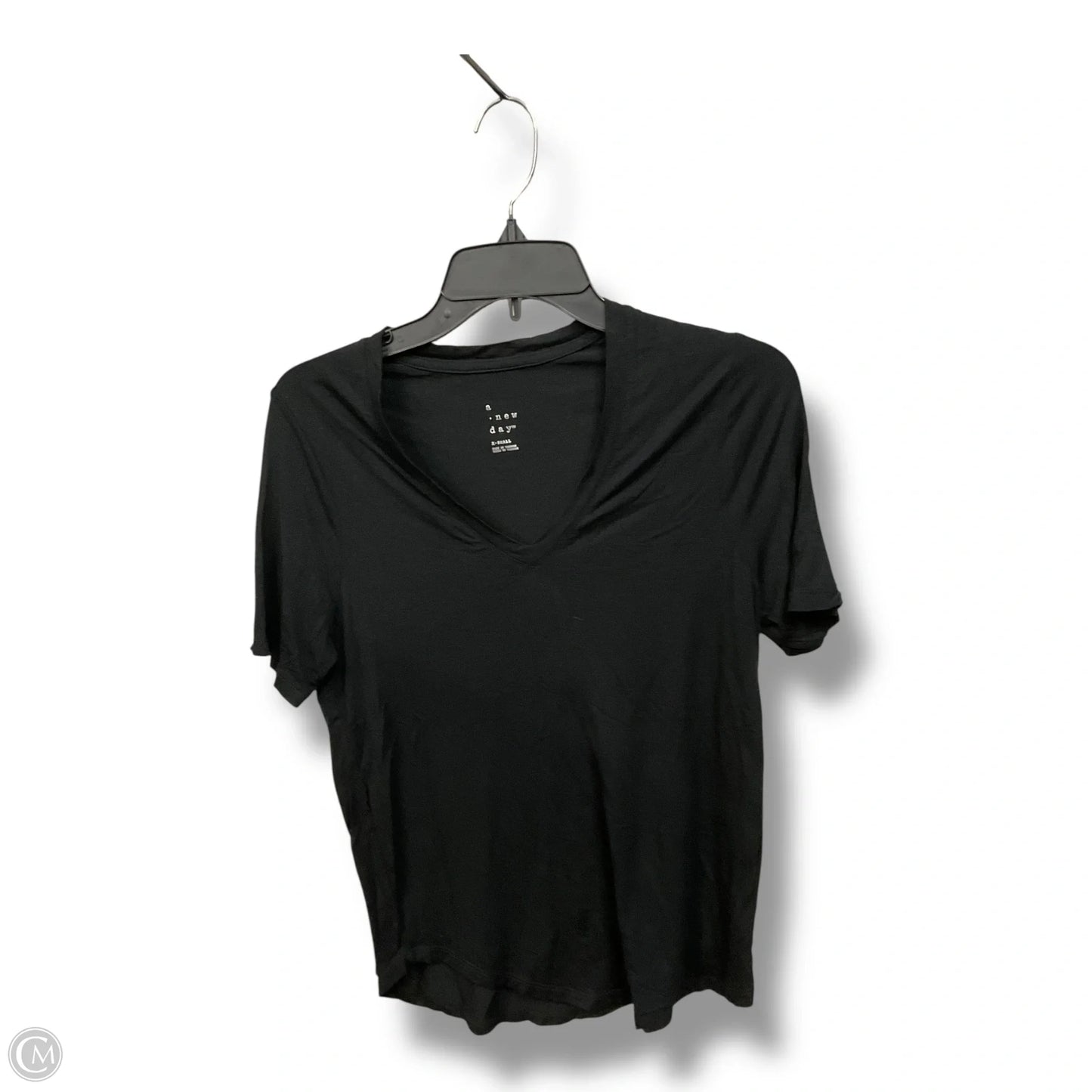 Top Short Sleeve Basic By A New Day In Black, Size: Xs