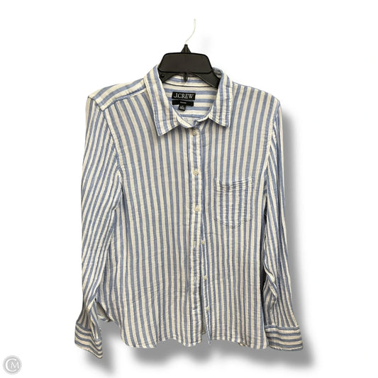 Blouse Long Sleeve By J. Crew In Striped Pattern, Size: L