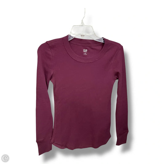 Top Long Sleeve Basic By Gap In Maroon, Size: Xs