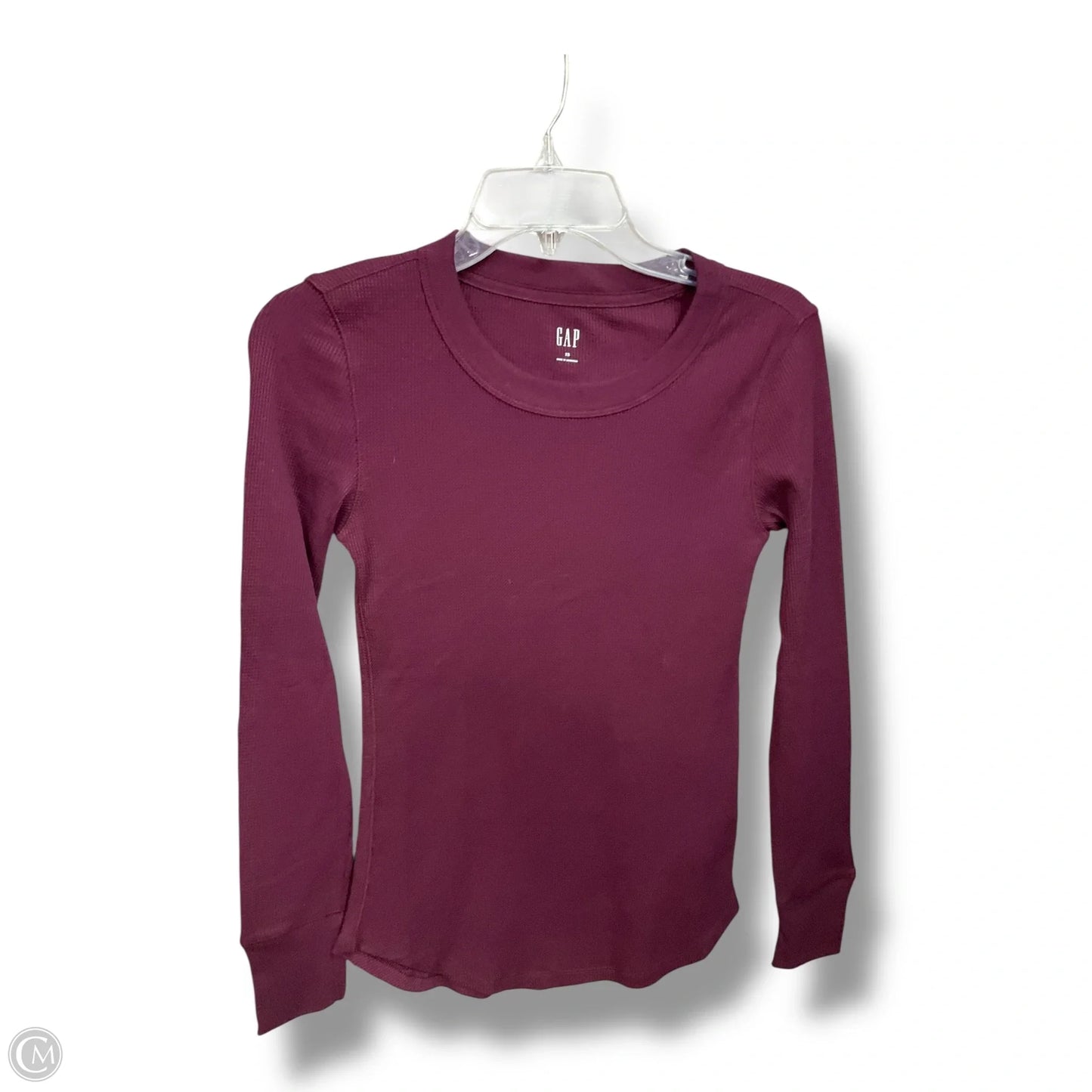 Top Long Sleeve Basic By Gap In Maroon, Size: Xs