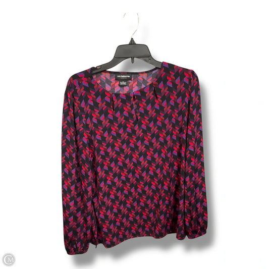 Top Long Sleeve By Liz Claiborne In Geometric Pattern, Size: L