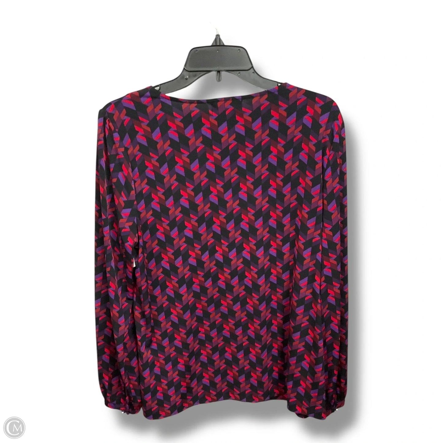 Top Long Sleeve By Liz Claiborne In Geometric Pattern, Size: L