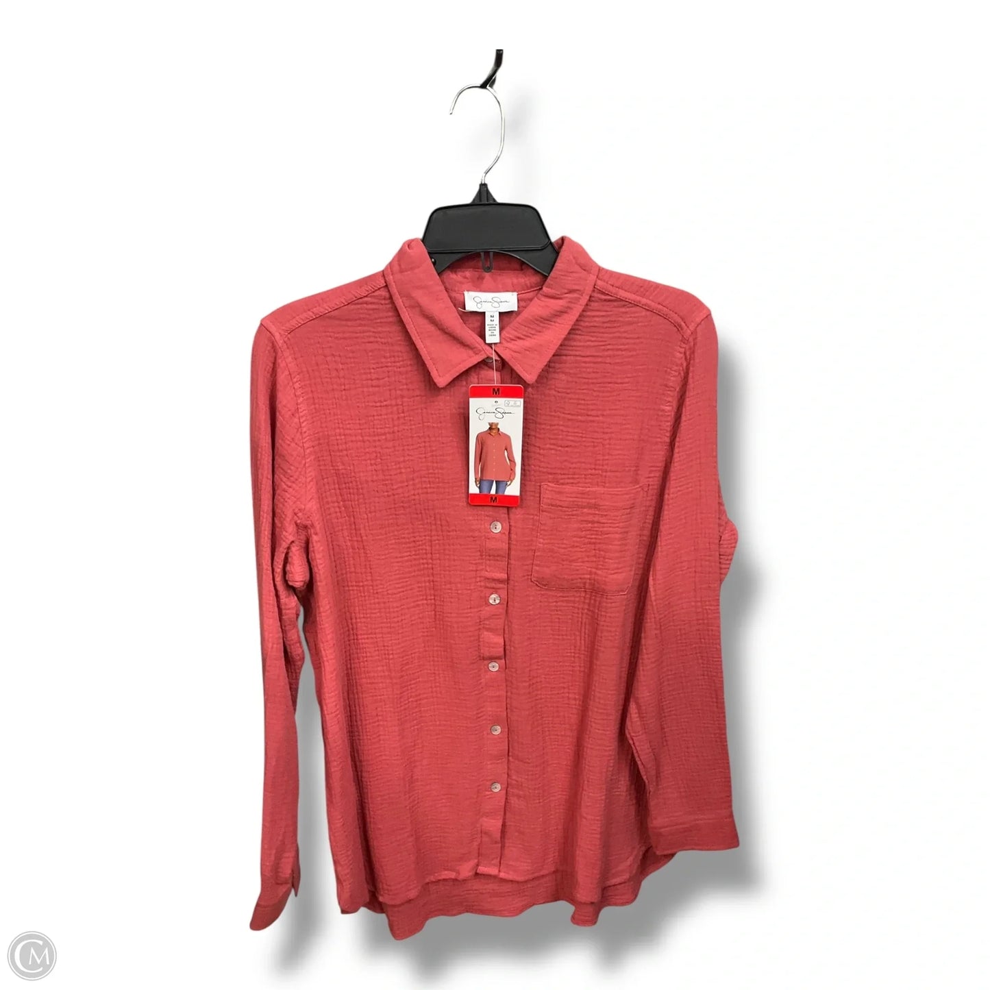 Blouse Long Sleeve By Jessica Simpson In Orange, Size: M