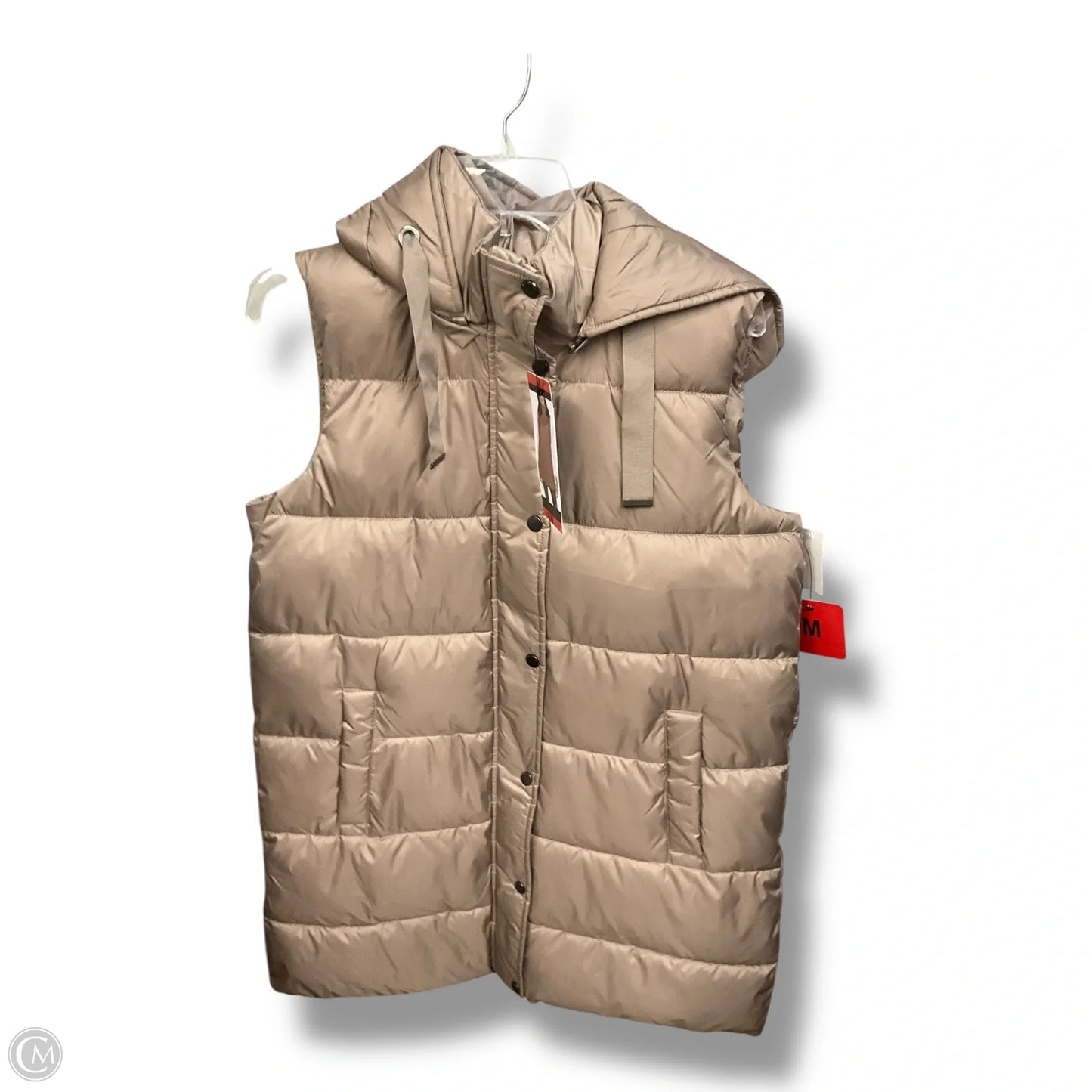 Vest Puffer & Quilted By Weatherproof In Taupe, Size: M