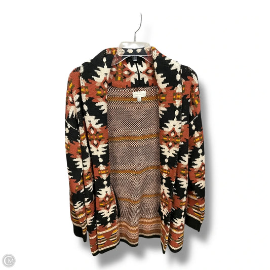 Sweater Cardigan By Lucky Brand In Black & Brown, Size: Sp