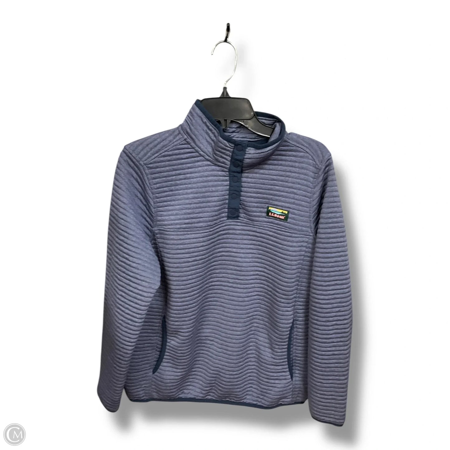 Athletic Top Long Sleeve Collar By L.l. Bean In Purple, Size: L