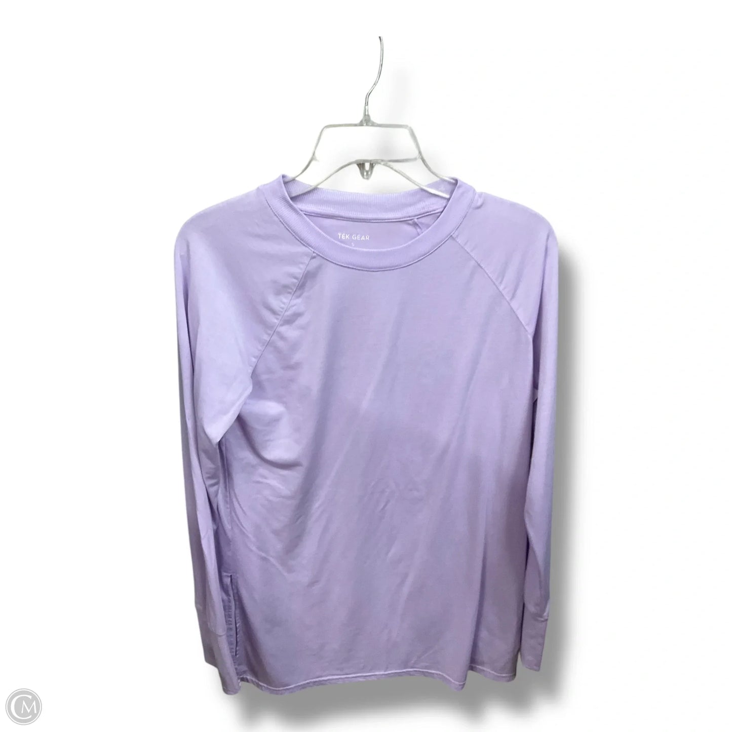 Athletic Top Long Sleeve Collar By Tek Gear In Purple, Size: S
