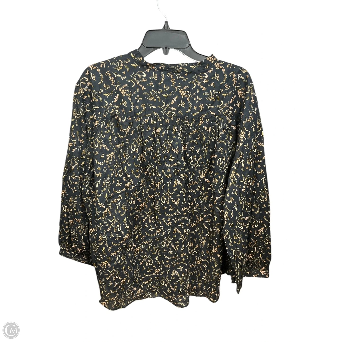 Blouse Long Sleeve By Evereve In Brown & Green, Size: S