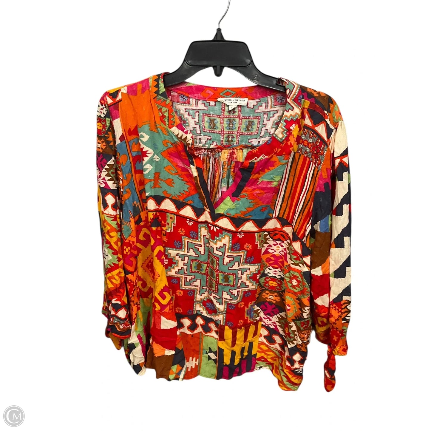 Blouse 3/4 Sleeve By Christian Siriano In Multi-colored, Size: 1x