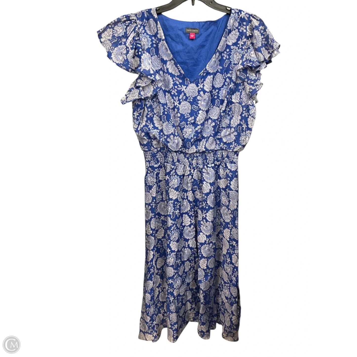 Dress Casual Maxi By Vince Camuto In Blue & White, Size: L