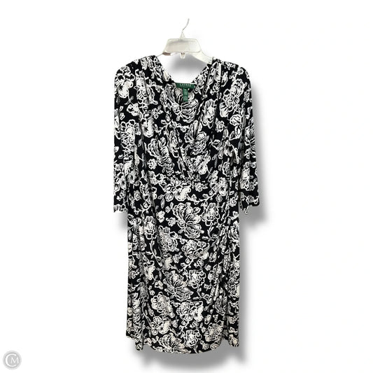 Dress Casual Midi By Lauren By Ralph Lauren In Blue & White, Size: 2x