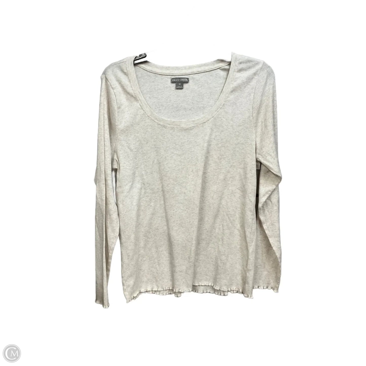 Top Long Sleeve By Falls Creek In Beige, Size: 1x