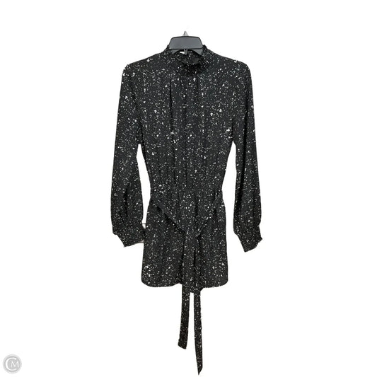Top Long Sleeve By Fabrik In Black & White, Size: S