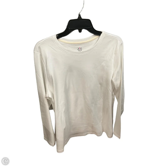 Top Long Sleeve Basic By Isaac Mizrahi Live Qvc In White, Size: L
