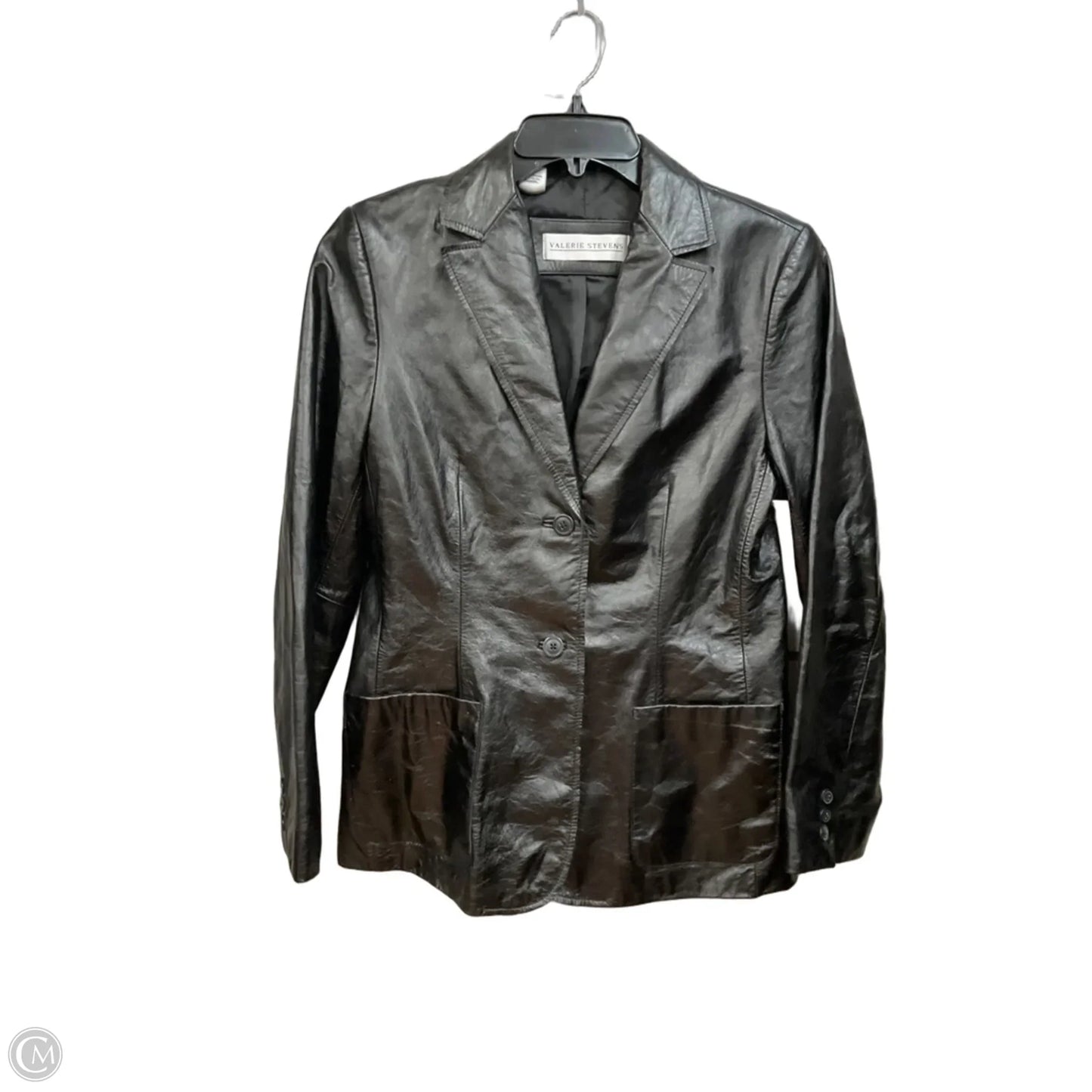 Jacket Leather By Valerie Stevens In Black, Size: S
