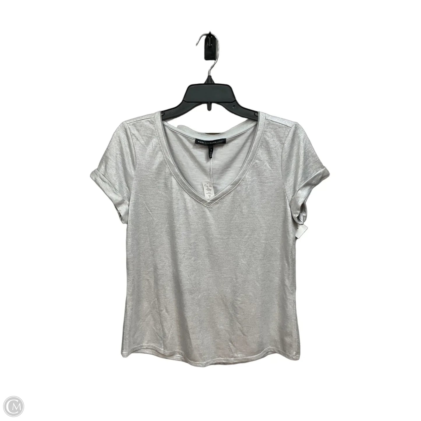 Top Short Sleeve By White House Black Market In Silver, Size: S