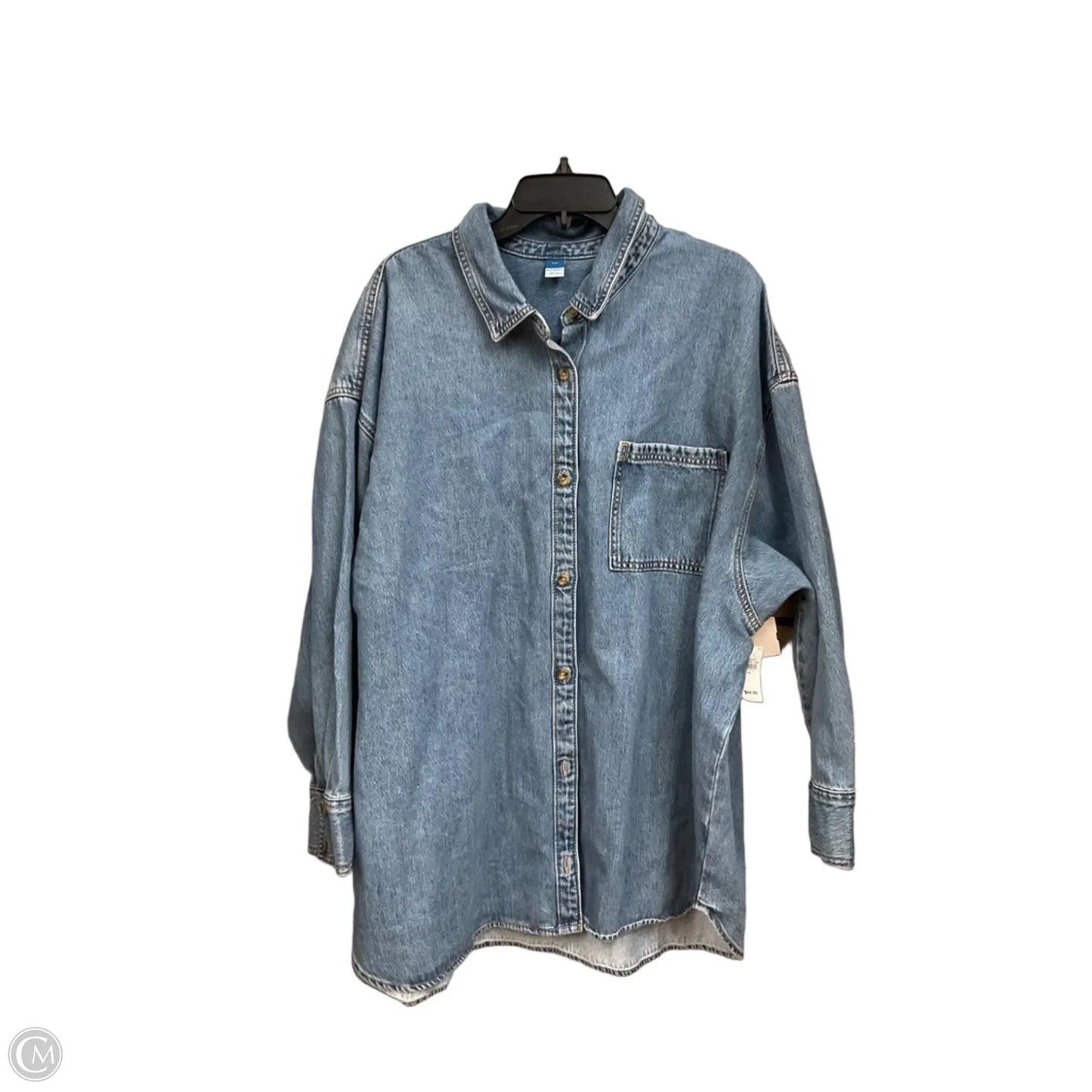 Jacket Shirt By Old Navy In Blue Denim, Size: Xxl