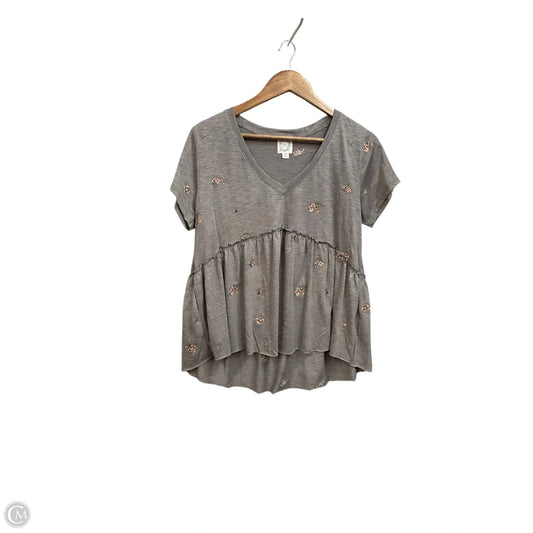 Top Short Sleeve By Blue Rain In Grey, Size: M
