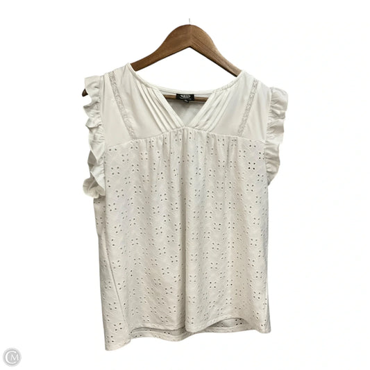 Top Short Sleeve By Bobeau In White, Size: M