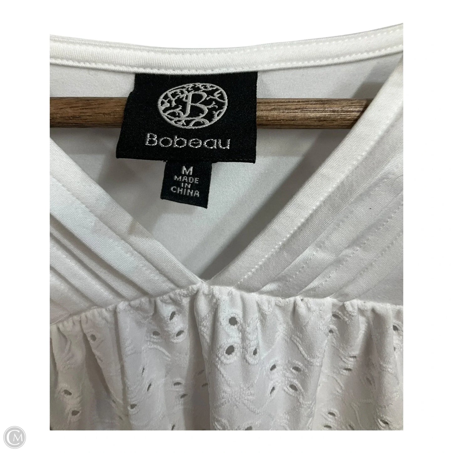 Top Short Sleeve By Bobeau In White, Size: M