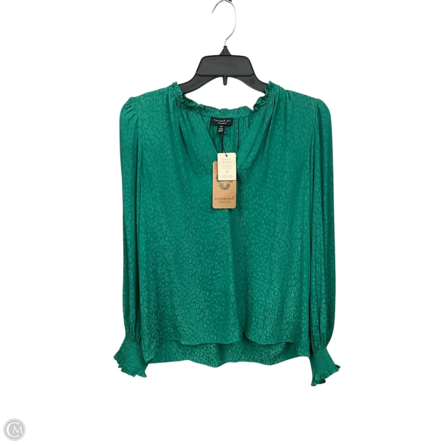 Blouse Long Sleeve By Current Air In Green, Size: Xs