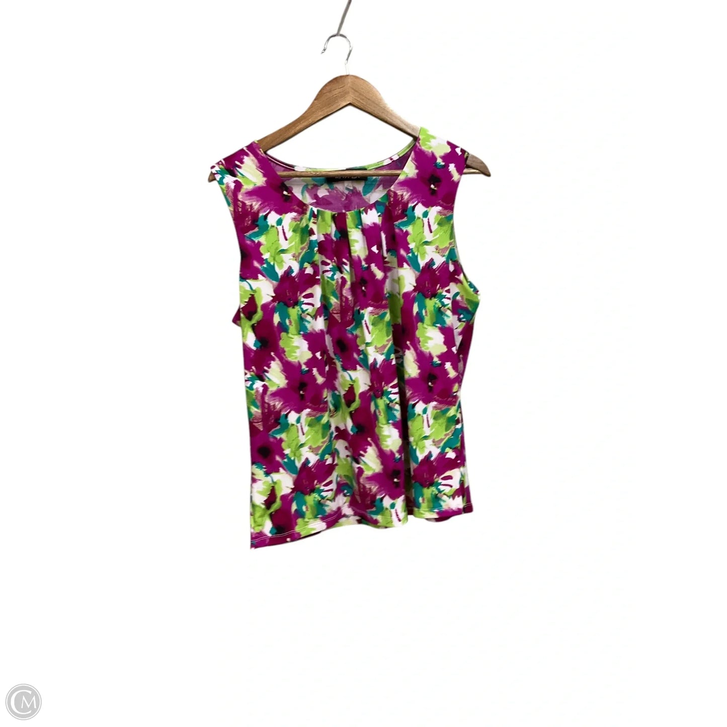 Top Sleeveless By Kasper In Floral Print, Size: L