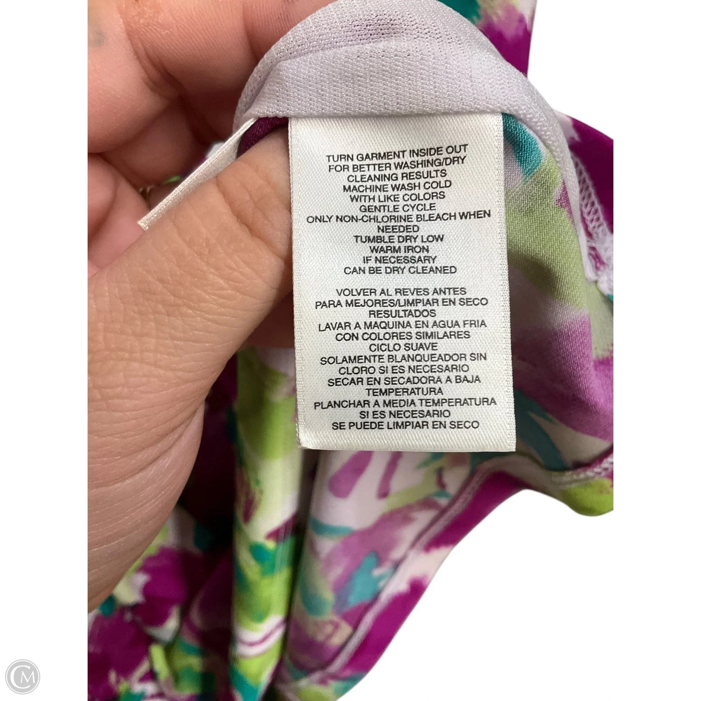 Top Sleeveless By Kasper In Floral Print, Size: L