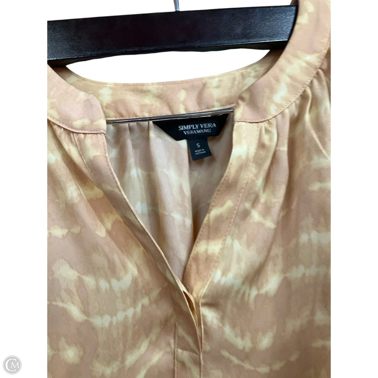 Blouse Long Sleeve By Simply Vera In Gold, Size: S