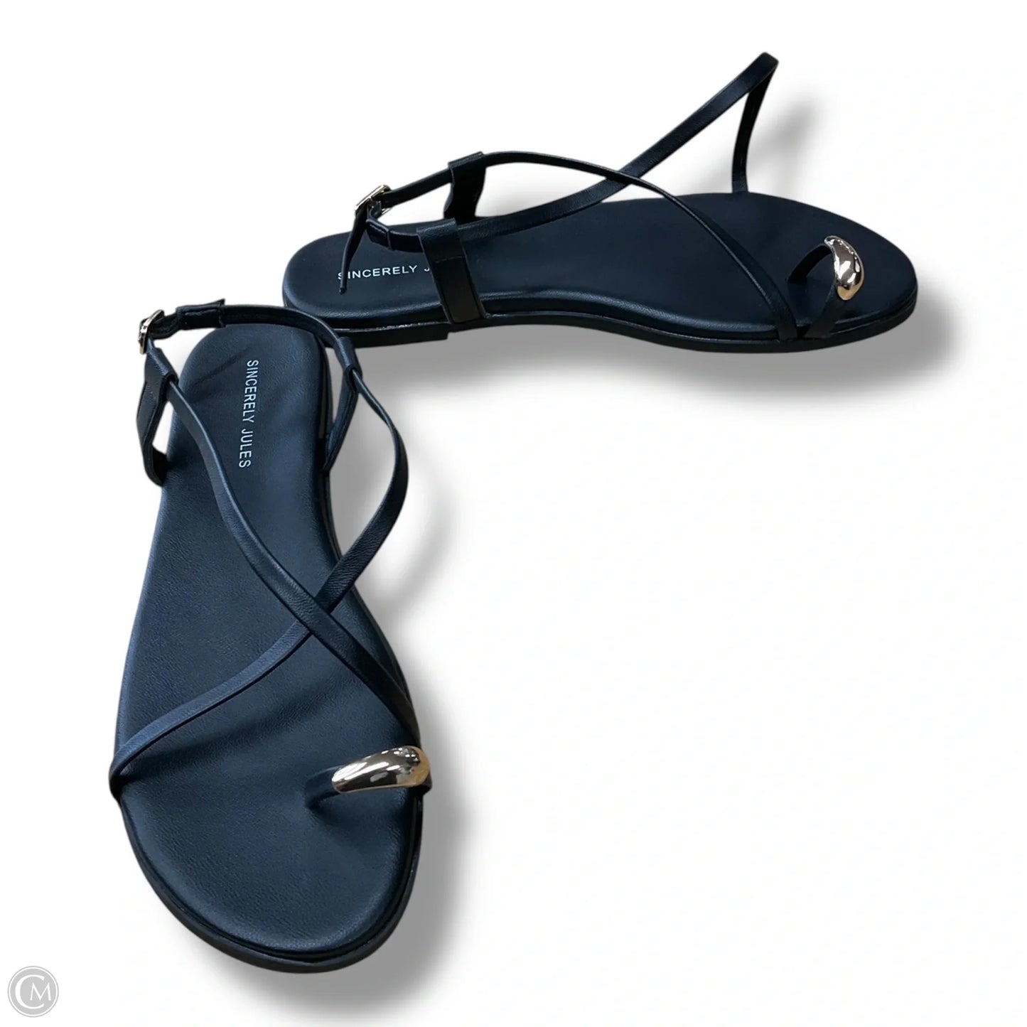 Sandals Flats By Clothes Mentor In Black, Size: 10