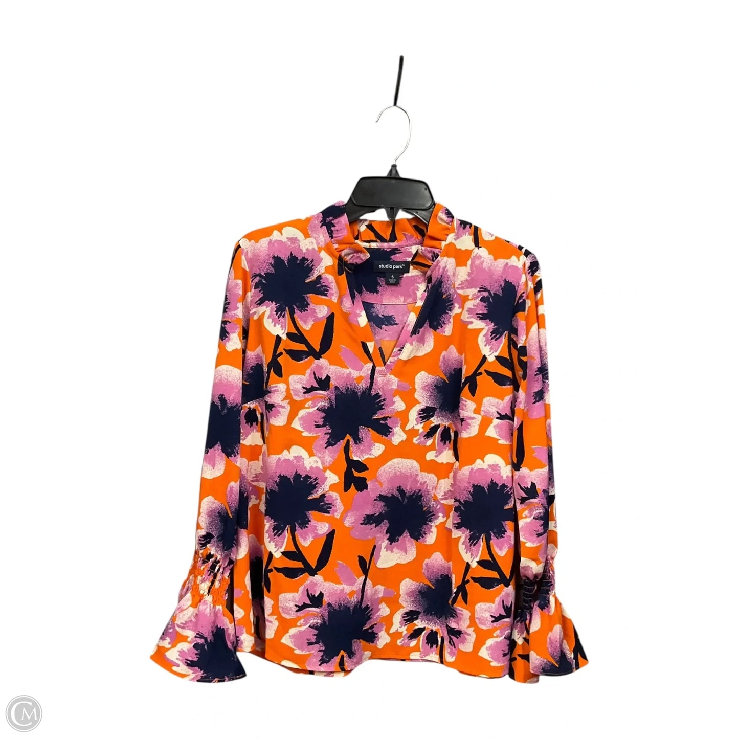 Blouse Long Sleeve By Clothes Mentor In Floral Print, Size: S