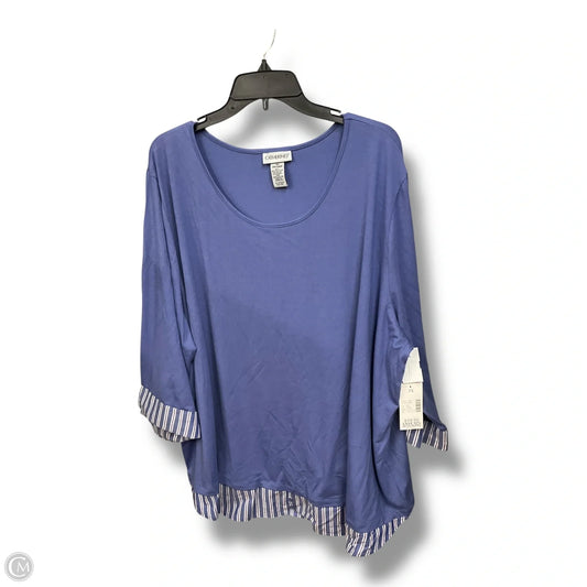 Top Long Sleeve By Catherines In Blue, Size: 3x