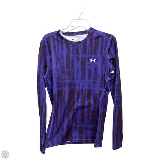 Athletic Top Long Sleeve Crewneck By Under Armour In Purple, Size: L