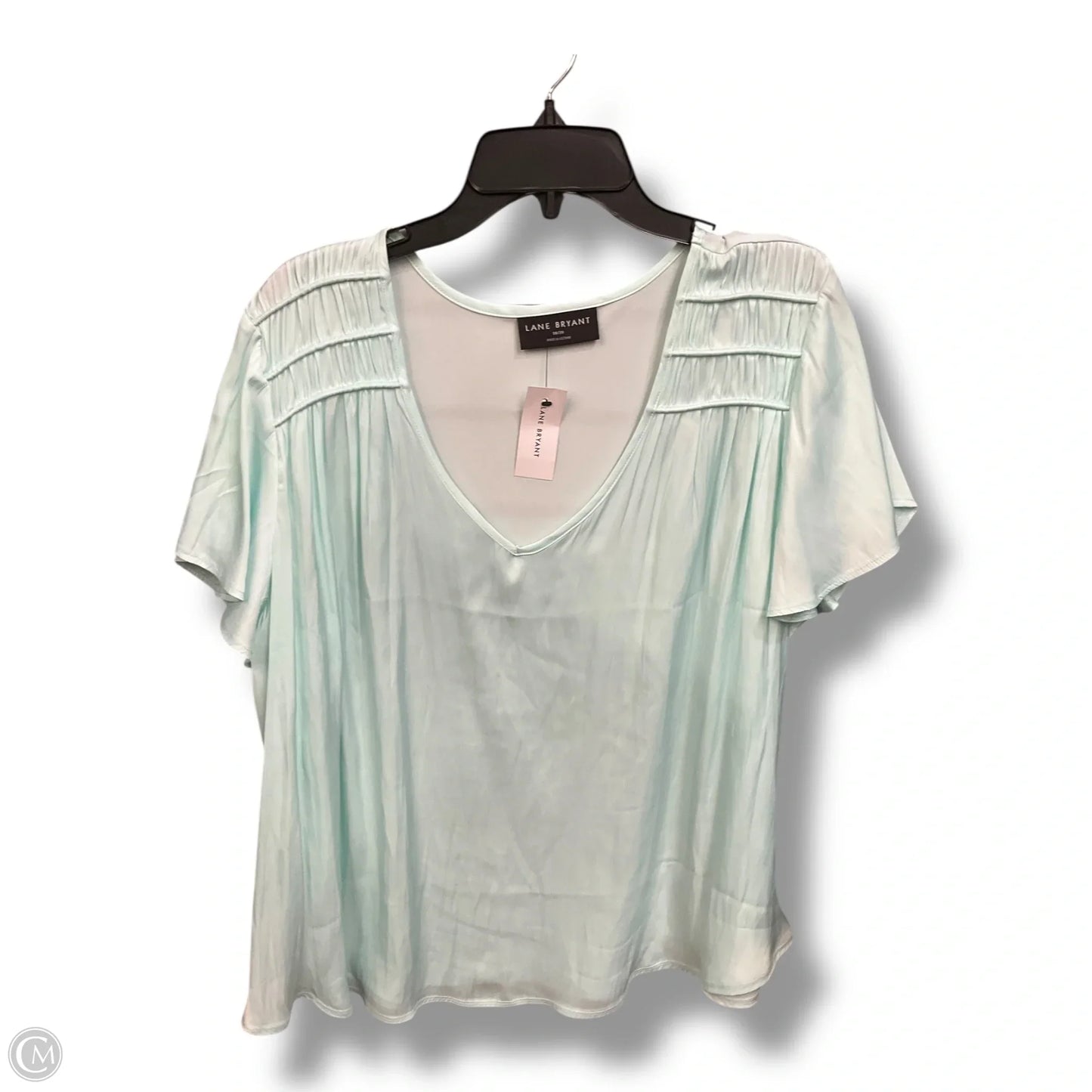 Blouse Short Sleeve By Lane Bryant In Blue, Size: 2x