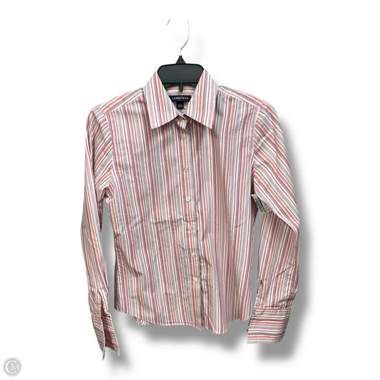 Blouse Long Sleeve By Lands End In Striped Pattern, Size: S