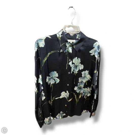Blouse Long Sleeve By Vince In Multi-colored, Size: M