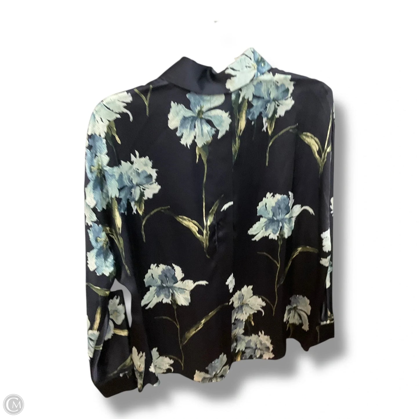 Blouse Long Sleeve By Vince In Multi-colored, Size: M