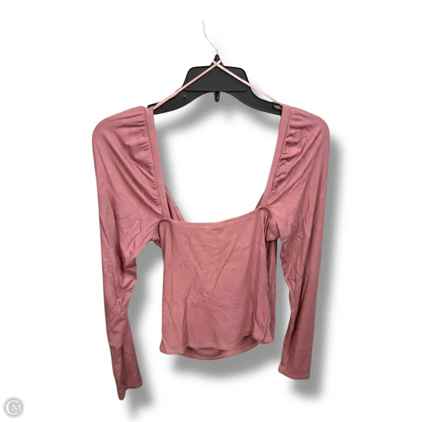 Top Long Sleeve Basic By Abound In Pink, Size: M
