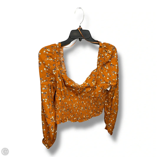 Top Long Sleeve By Elodie In Orange, Size: Xl