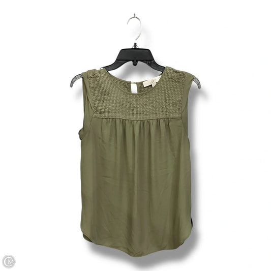 Top Sleeveless By Loft In Green, Size: S