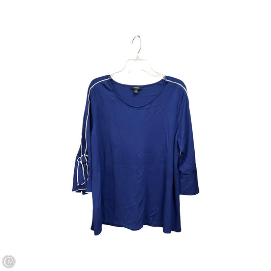 Top 3/4 Sleeve By Alfani In Blue, Size: 2x