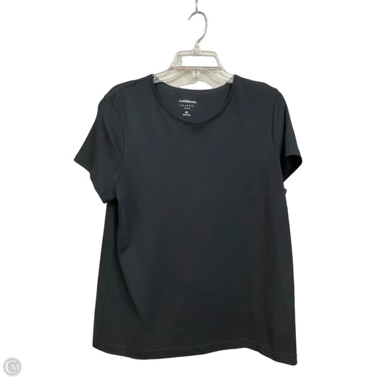Top Short Sleeve Basic By Croft And Barrow In Black, Size: Xl
