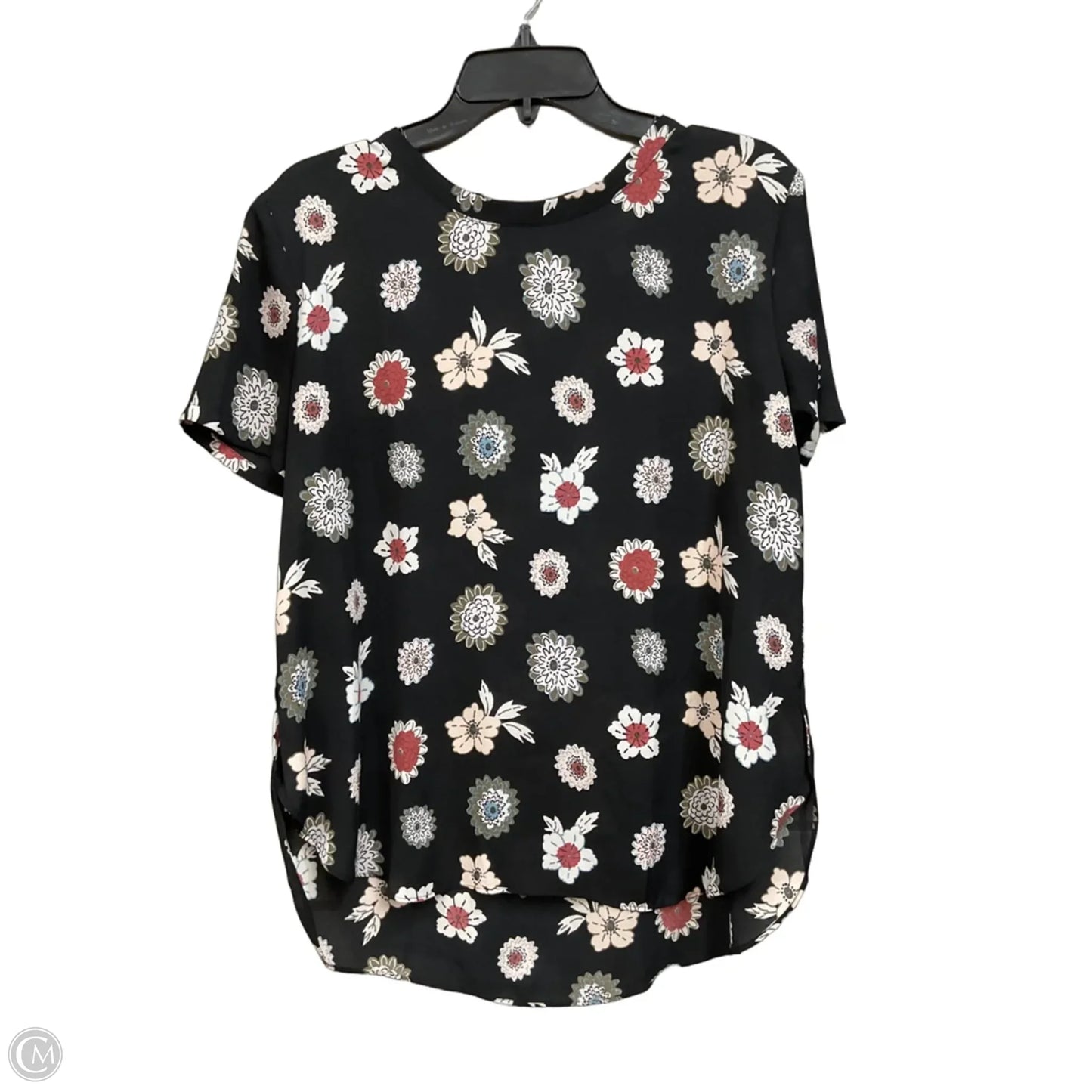 Top Short Sleeve By Loft In Floral Print, Size: L