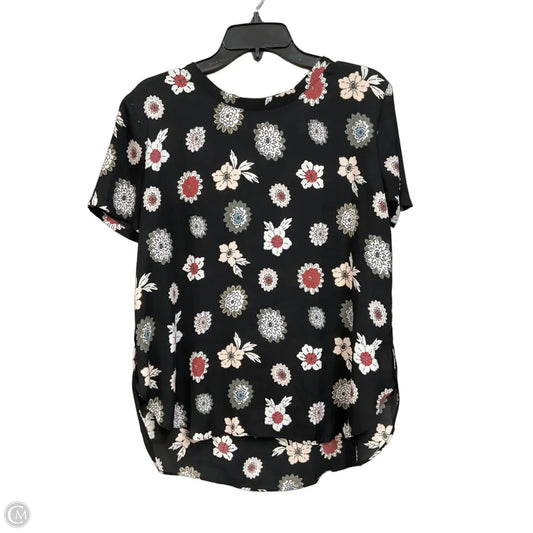 Top Short Sleeve By Loft In Floral Print, Size: L