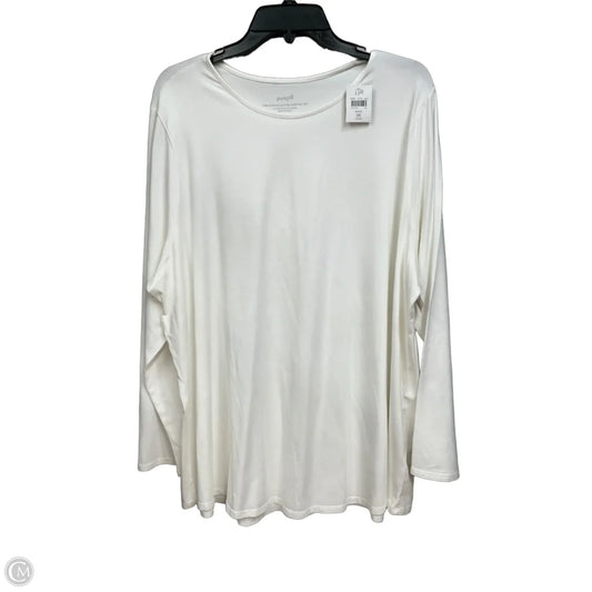 Top Long Sleeve Basic By Pure Energy In White, Size: 3x