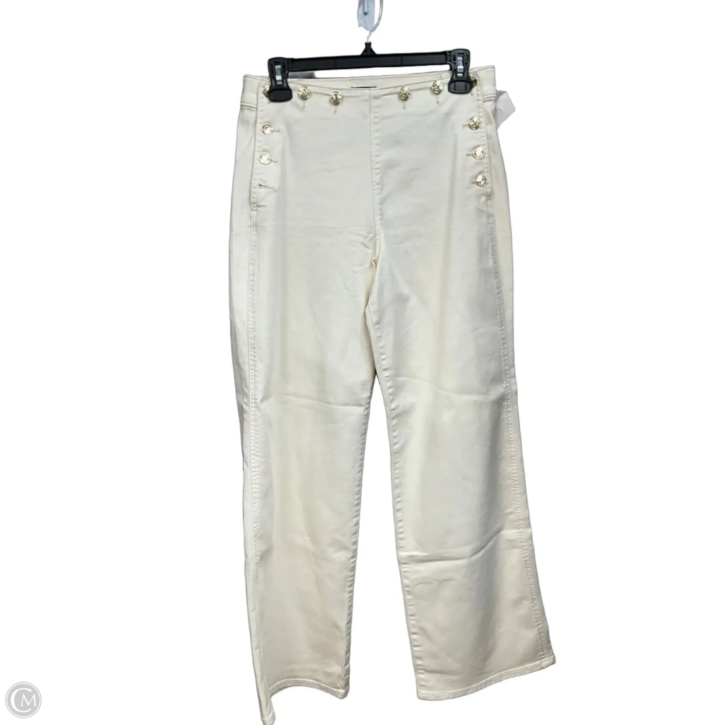 Jeans Wide Leg By Express In Cream Denim, Size: 4