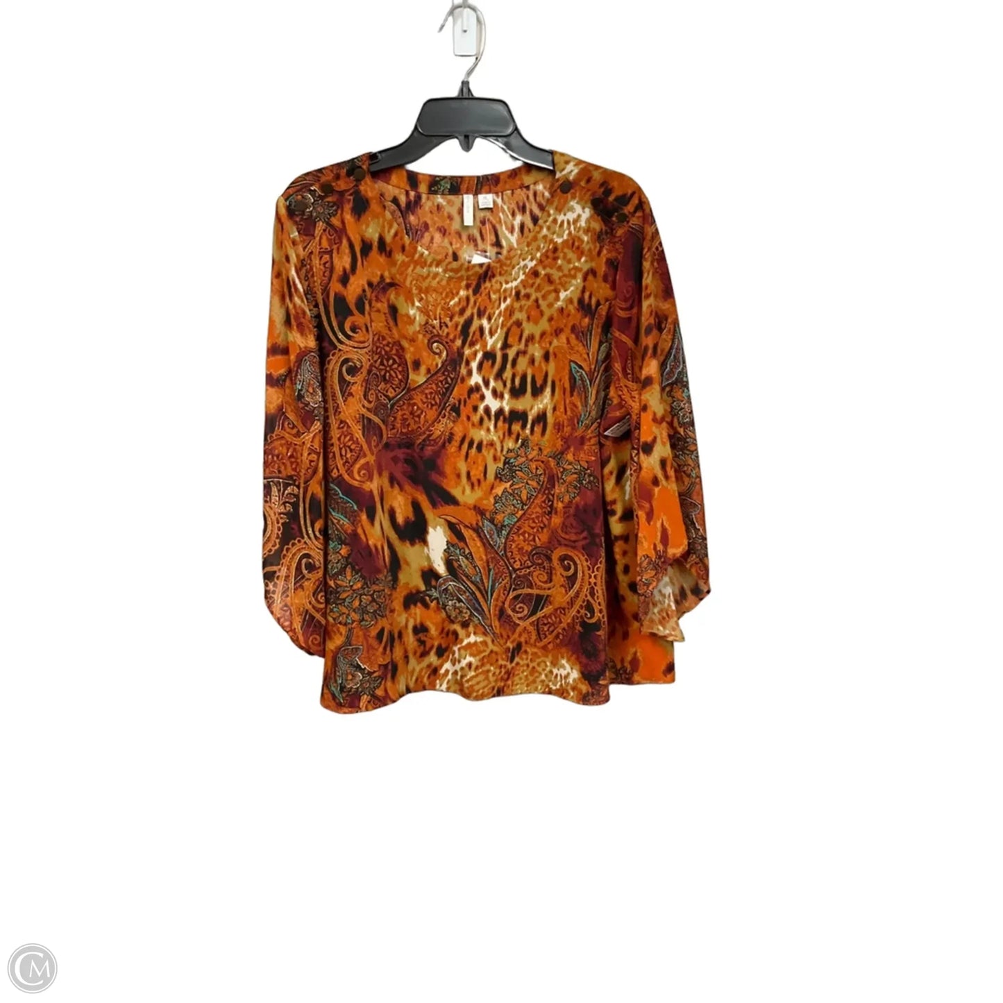 Top Long Sleeve By Cato In Orange, Size: Xl
