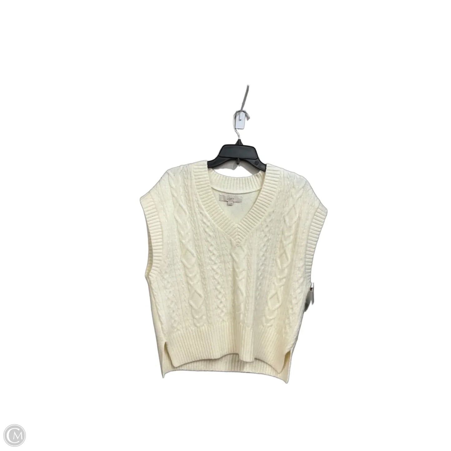 Vest Sweater By Loft In Cream, Size: M