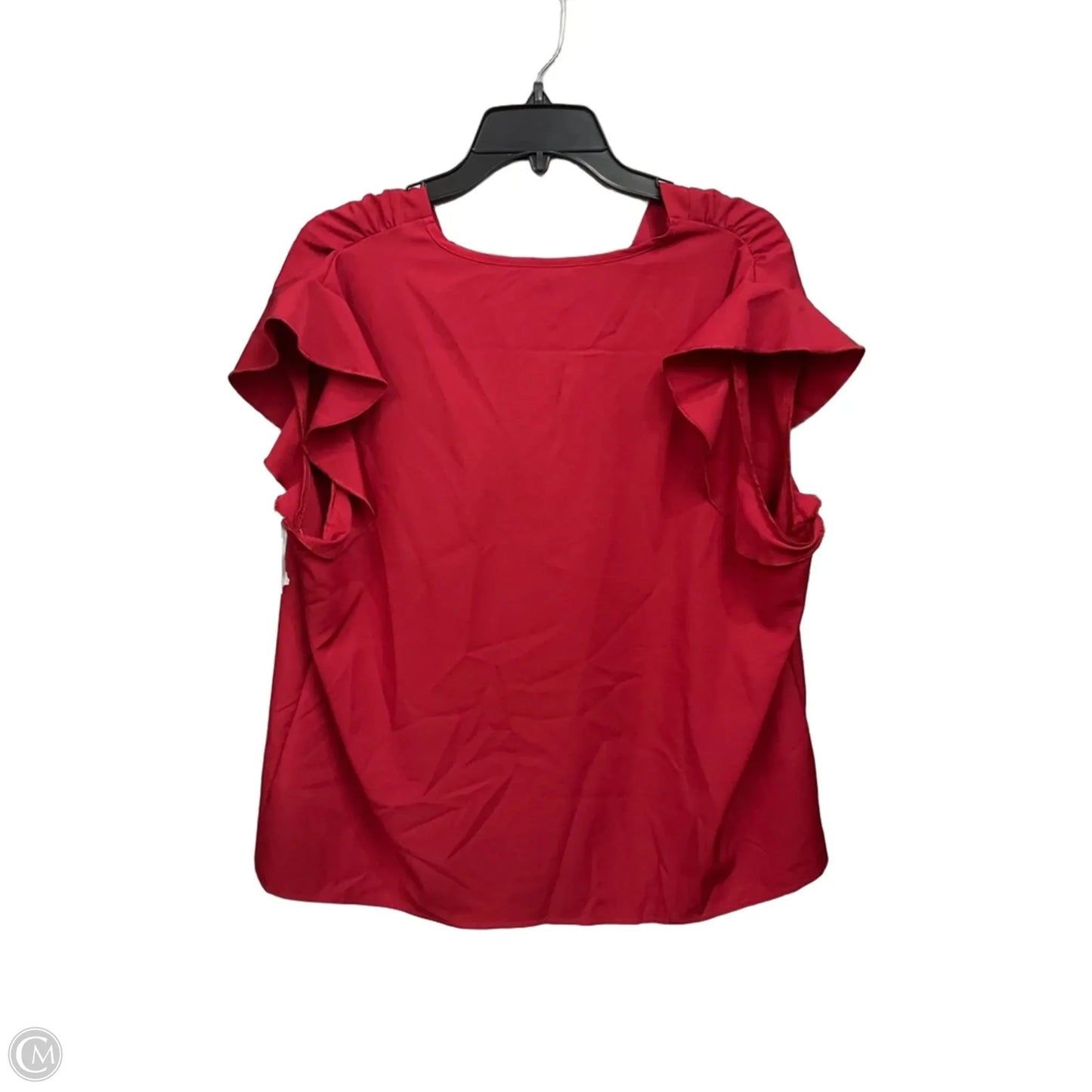 Top Short Sleeve By Emery Rose In Red, Size: 1x
