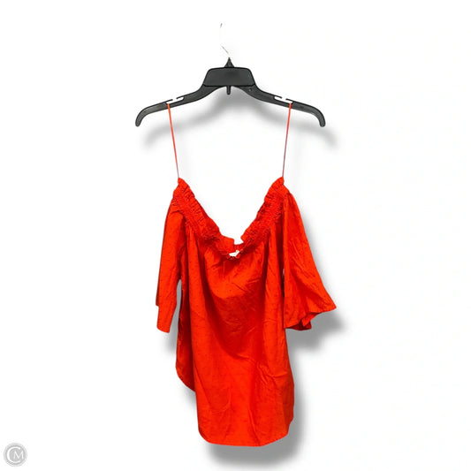 Top Short Sleeve By H&m In Orange, Size: S